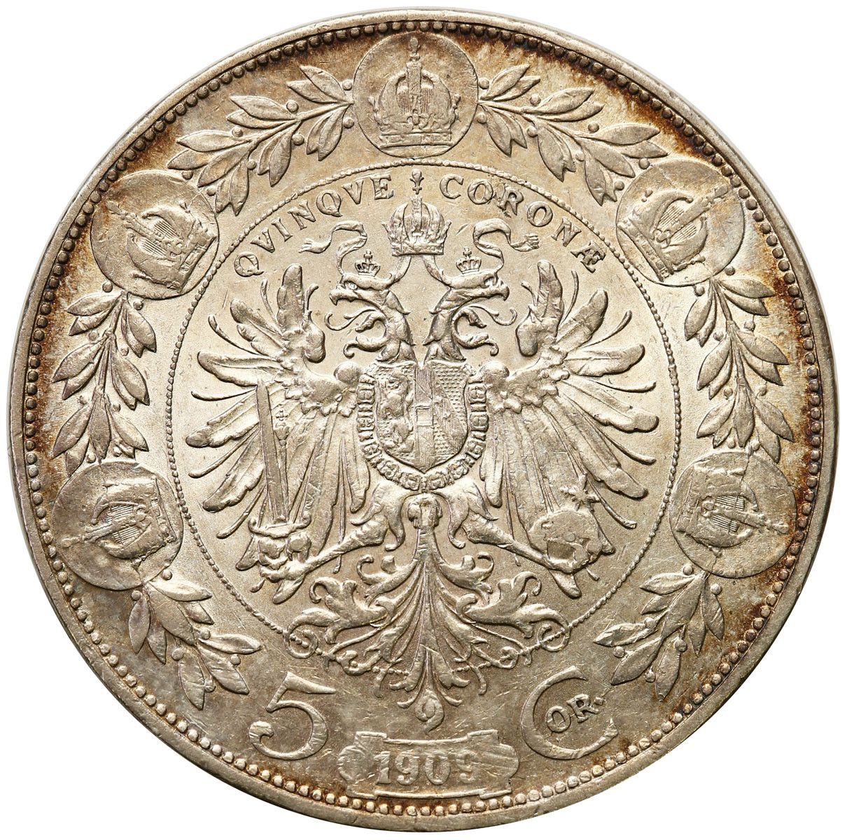 Austria, Franciszek Józef I. 5 koron 1909, Wiedeń - ŁADNE
